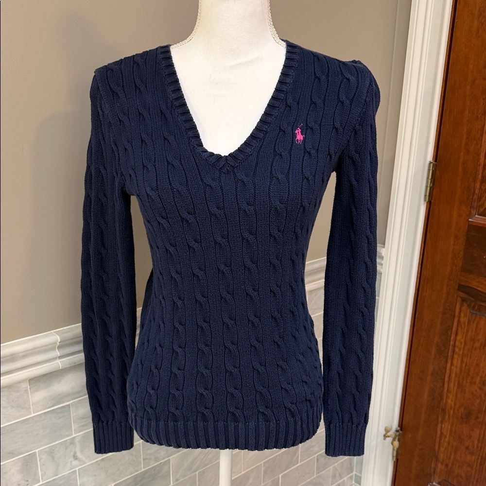 Ralph Lauren Dark Blue Cable Knit Sweater